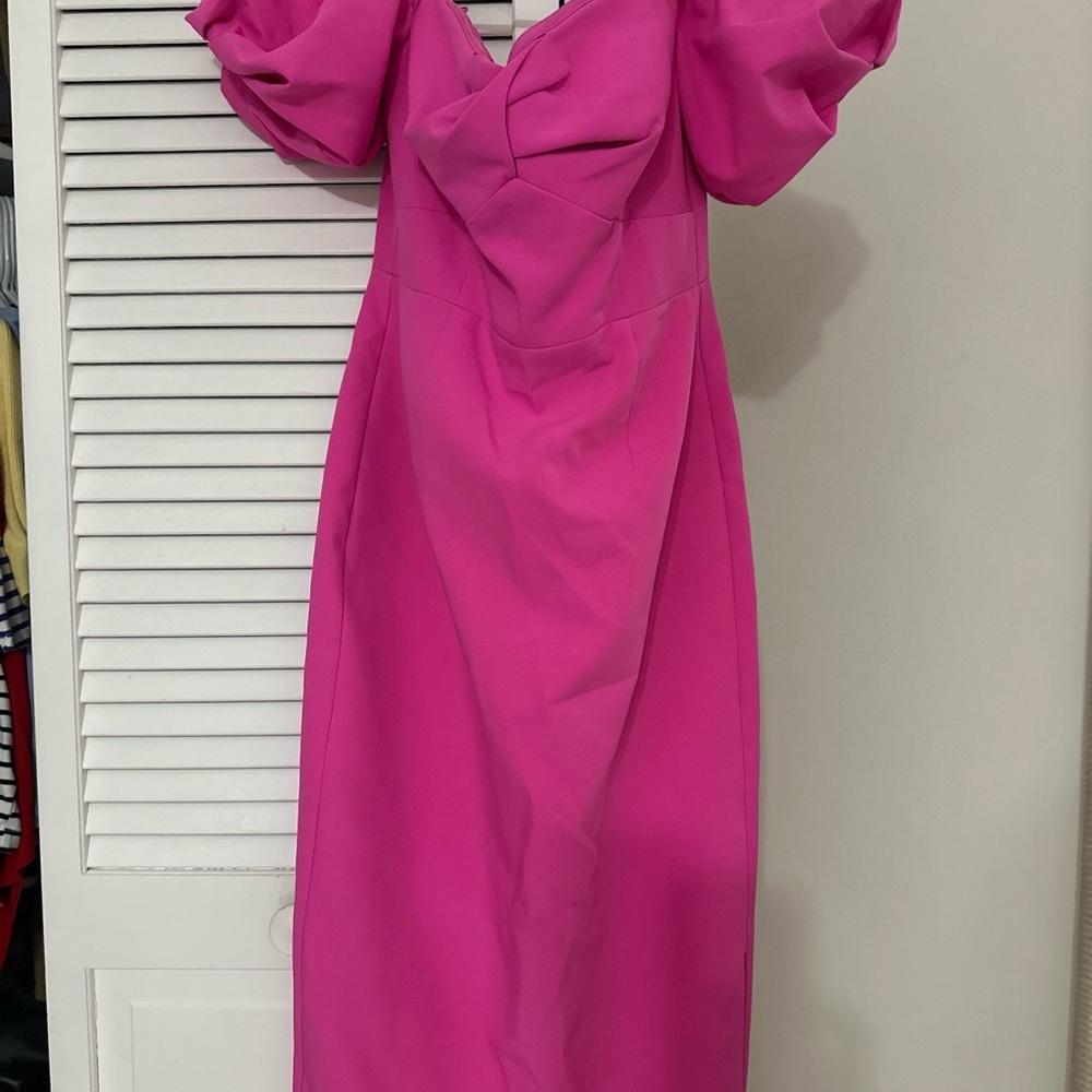 Milly Fuchsia Long Sleeve Dress